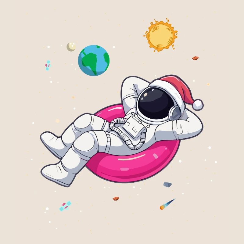 L’astronaute de Noël se détend dans l’espace - Cosmique