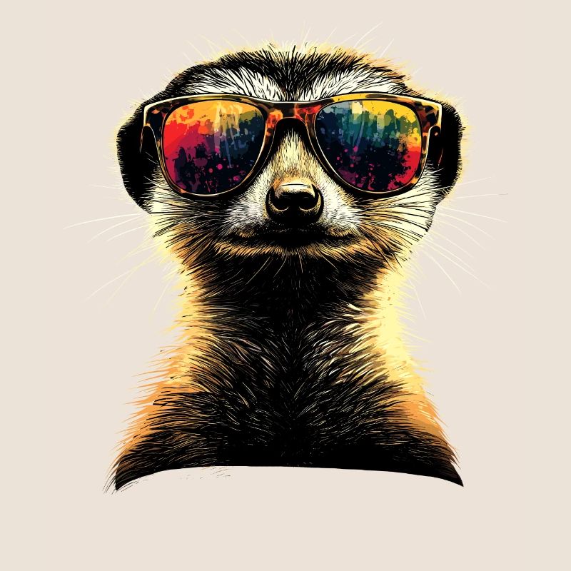 Erdmännchen Sonnenbrille Bunt Süßes Erdmännchen