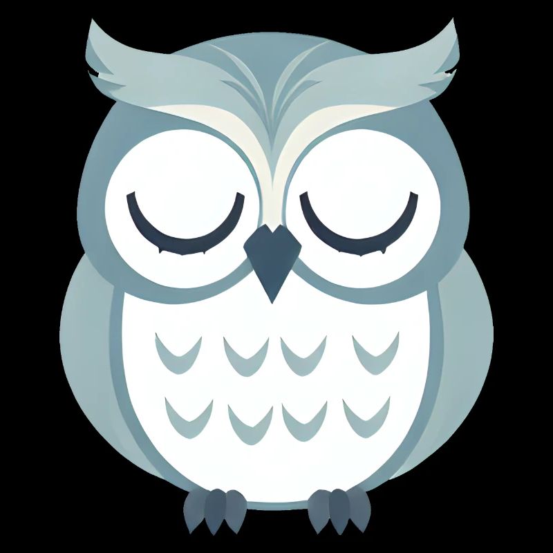 Verschlafene graue Eule sitzt auf Ast