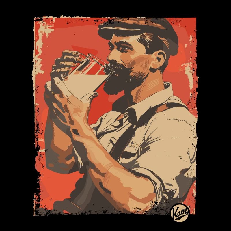 Handsome milkman drinking milk