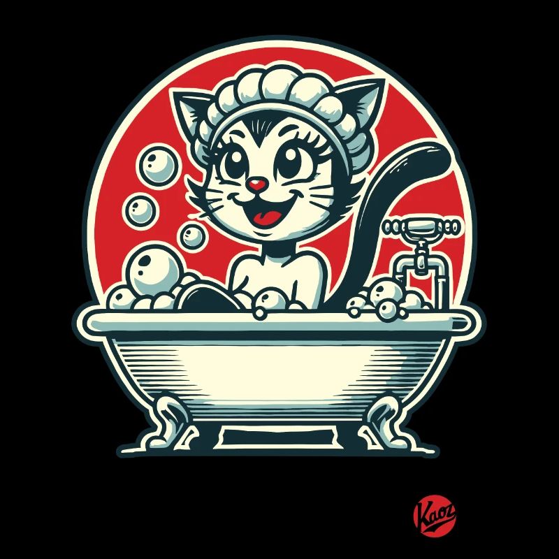 Journée de baignade pour le chat