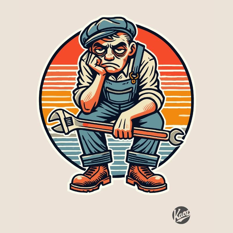 Bored worker, craftsman