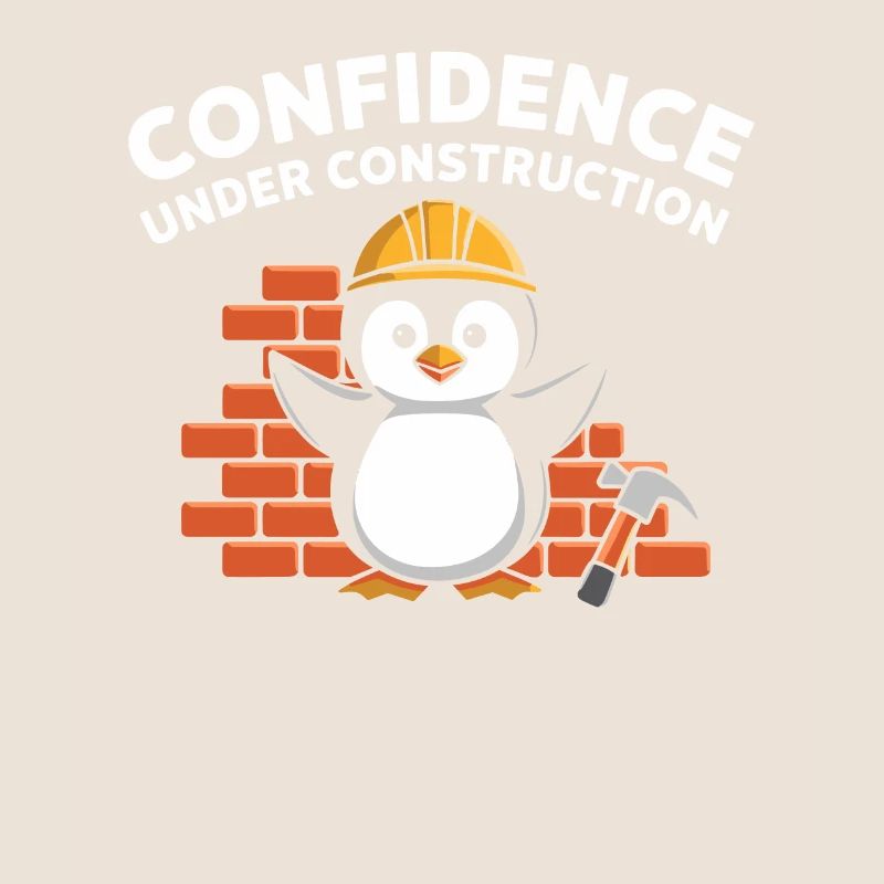 Confidence Under Construction Penguin Construction Site
