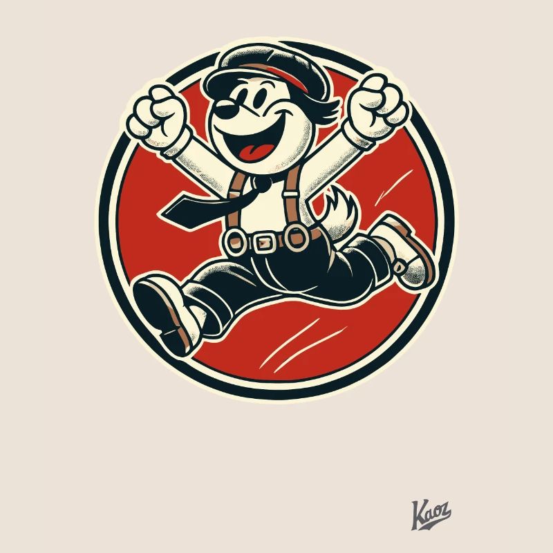 Fröhlicher Retro-Hunde-Junge