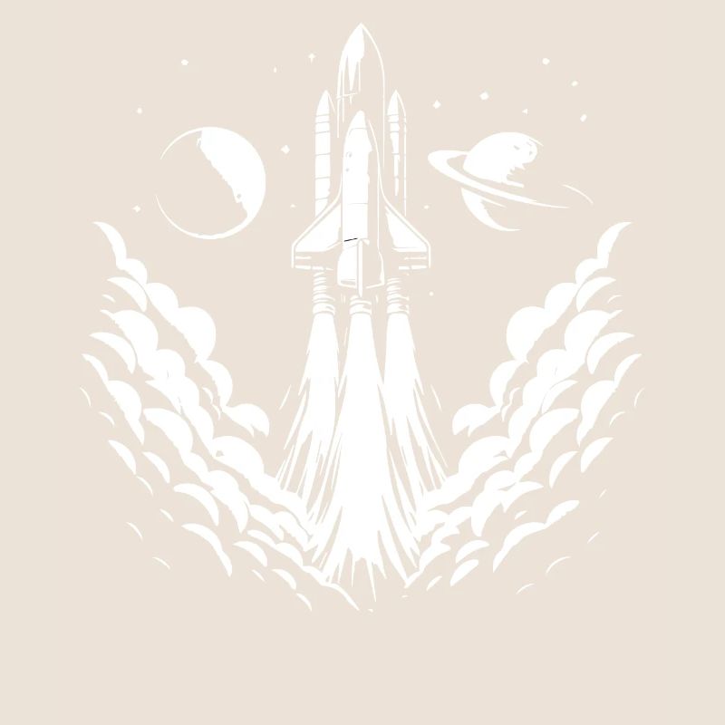 launching rocket, pixel art, outer space