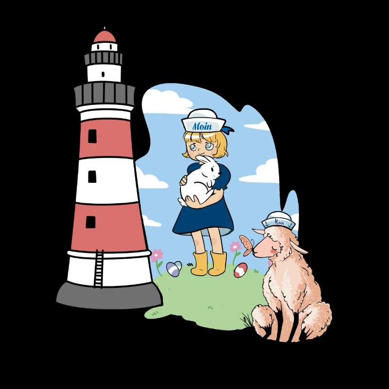 Leuchtturm Schaf maritim Kinder Kind Mädchen