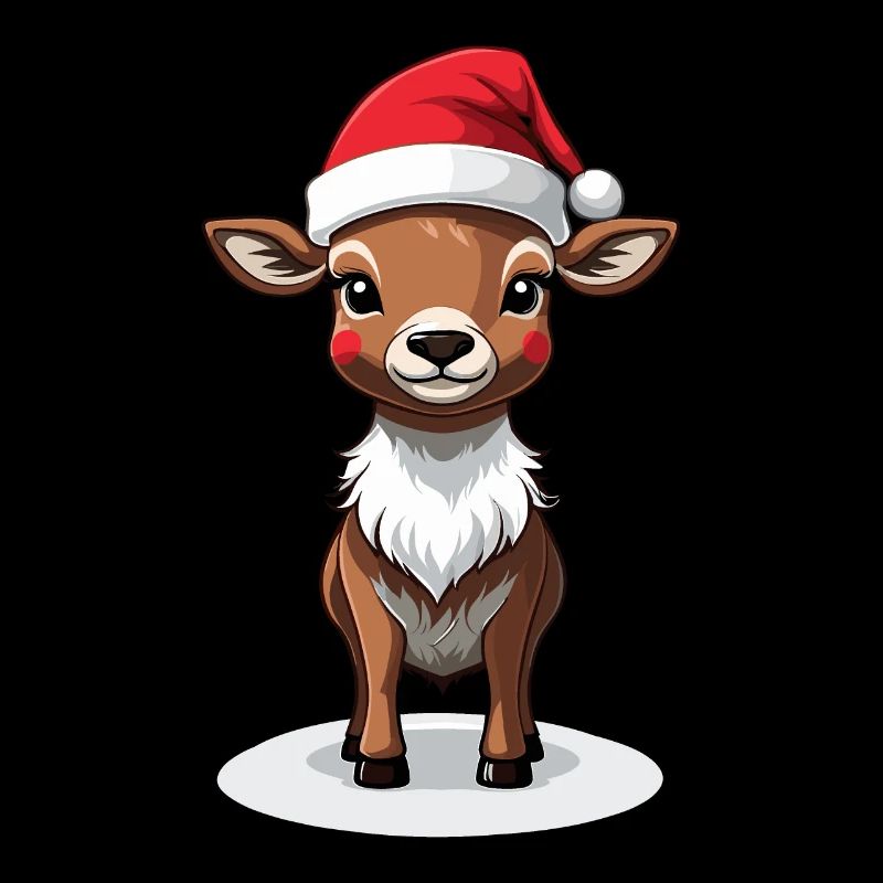 Renne de Noël avec chapeau
