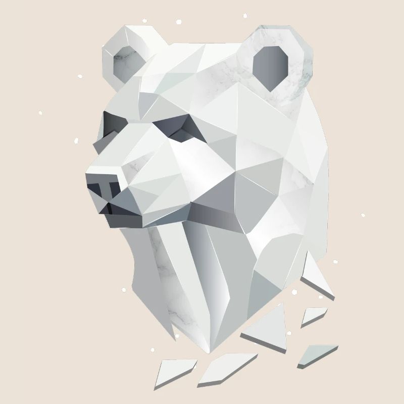 Geometric Bear Head – Strength and Tranquility