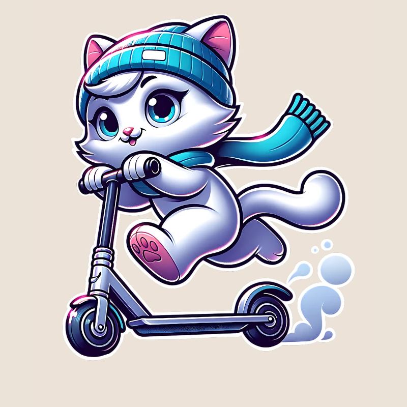 E-Scooter E-Roller Tretroller Katze