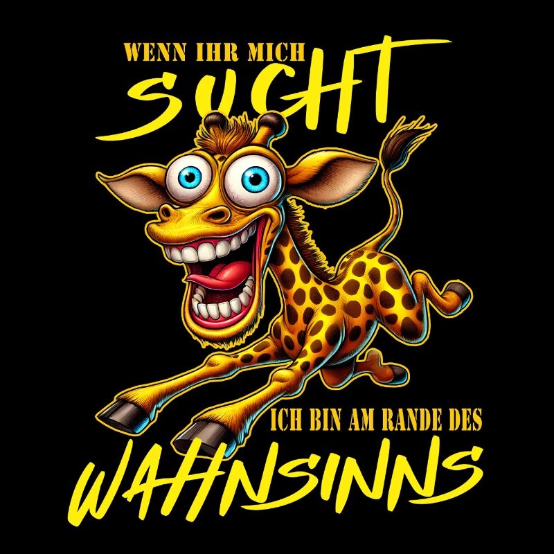 Crazy Giraffe on the Edge of Madness Comic Style