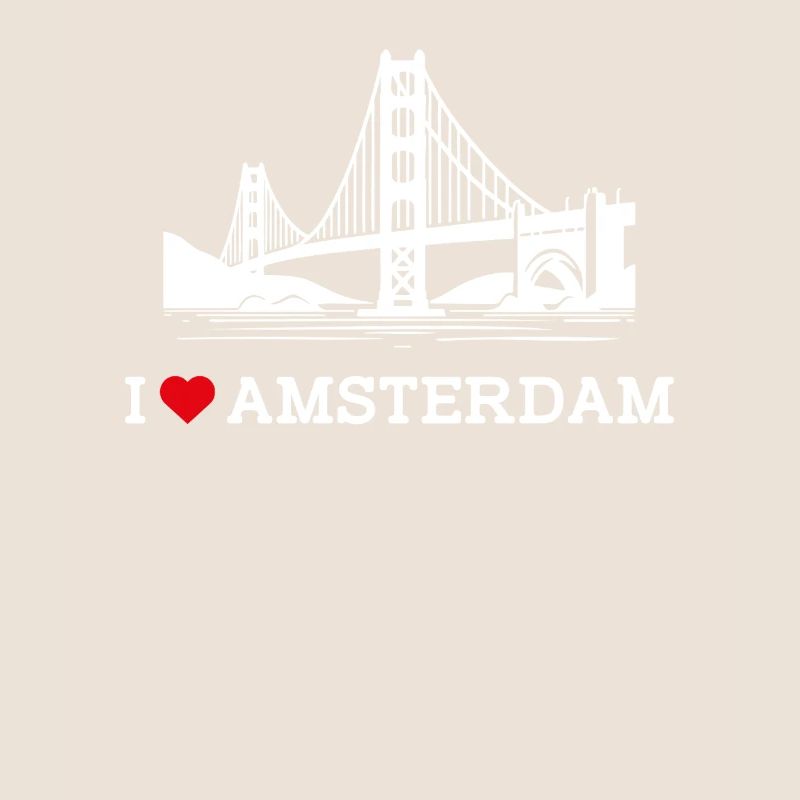 J’aime Amsterdam Golden Gate Bridge Pays-Bas Jeu de mots