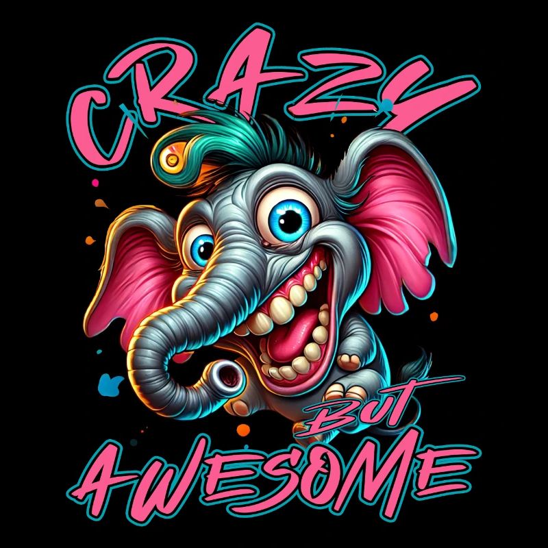Crazy but Awesome Elefant Comic Stil