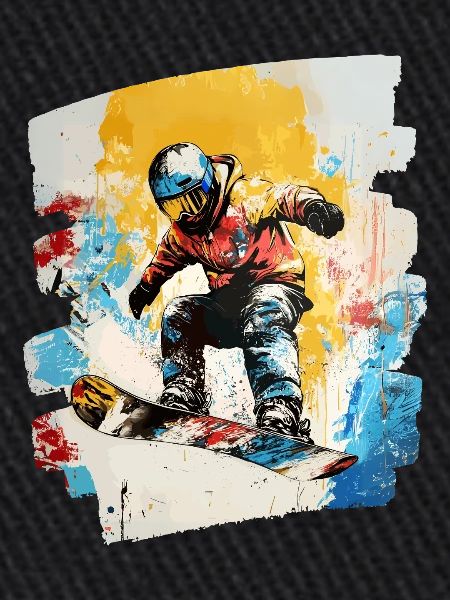 Snowboarder poudreuse