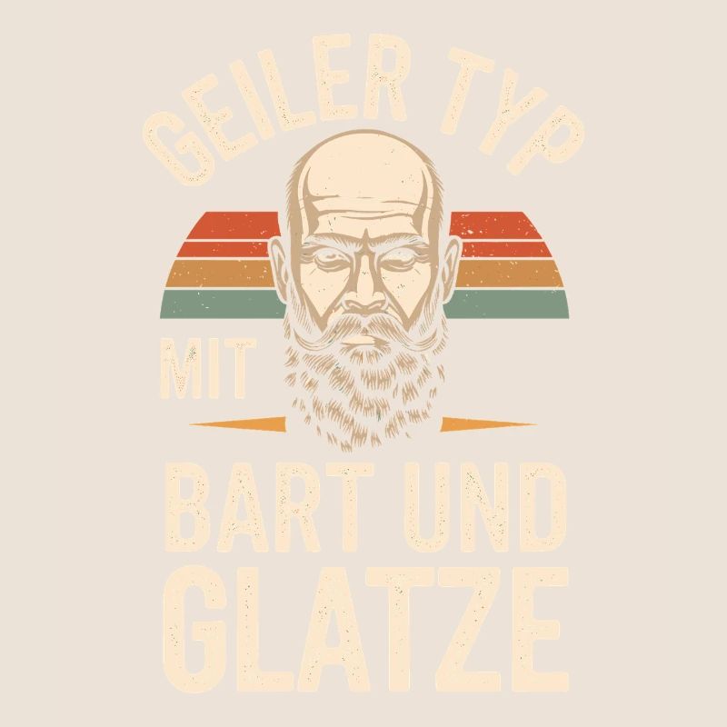 Geiler Typ Mit Bart & Glatze Glatzkopf Bartträger