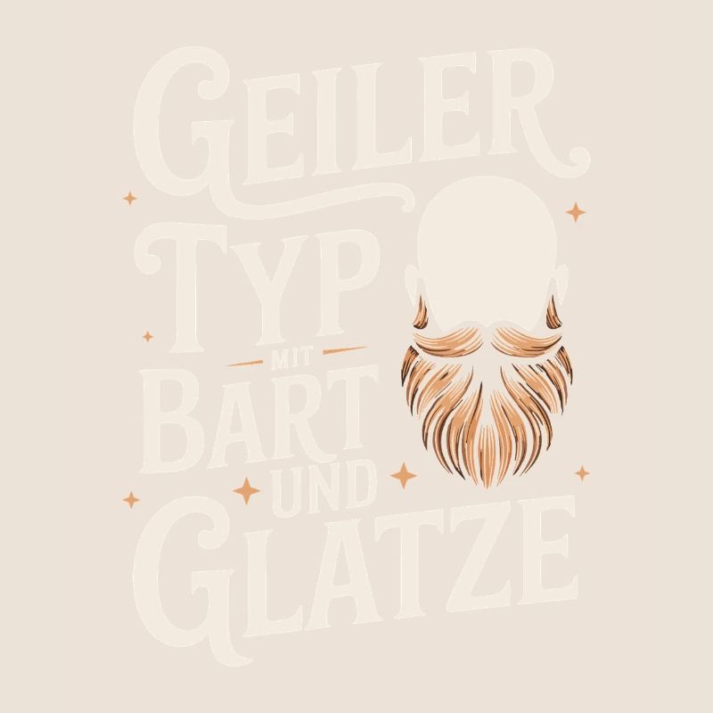 Geiler Typ Mit Bart & Glatze Glatzkopf Bartträger