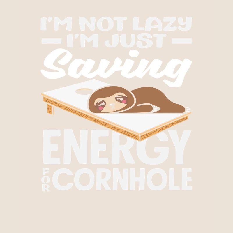 Cornhole Player Energy Saving Funny Sloth