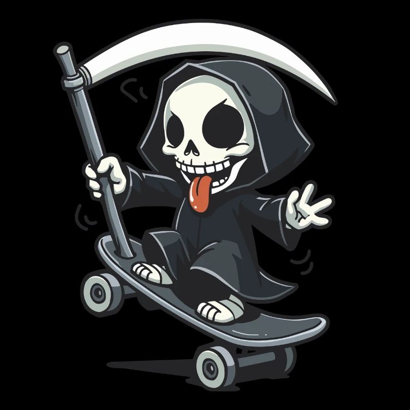 Skate or Die – Grim Reaper on a skateboard