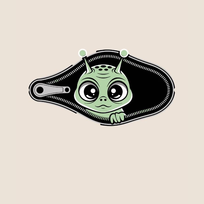 Cute Alien In The Pocket Peeks Out