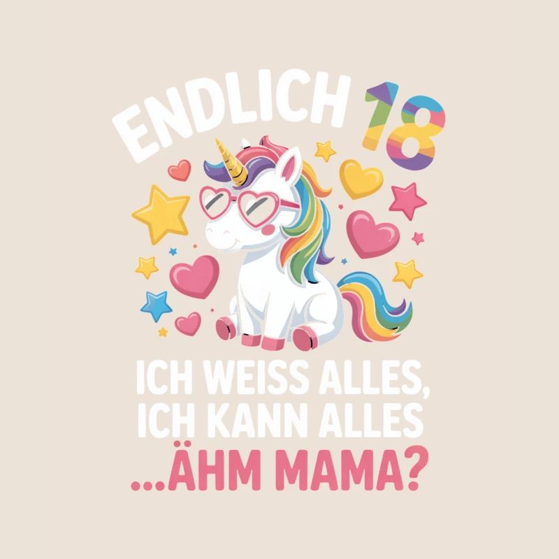 Endlich 18 Einhorn Spruch