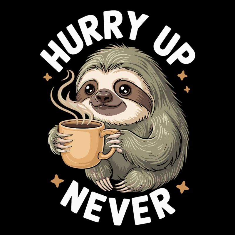 Sloth Mode Enabled - No Rush, Just Coffee