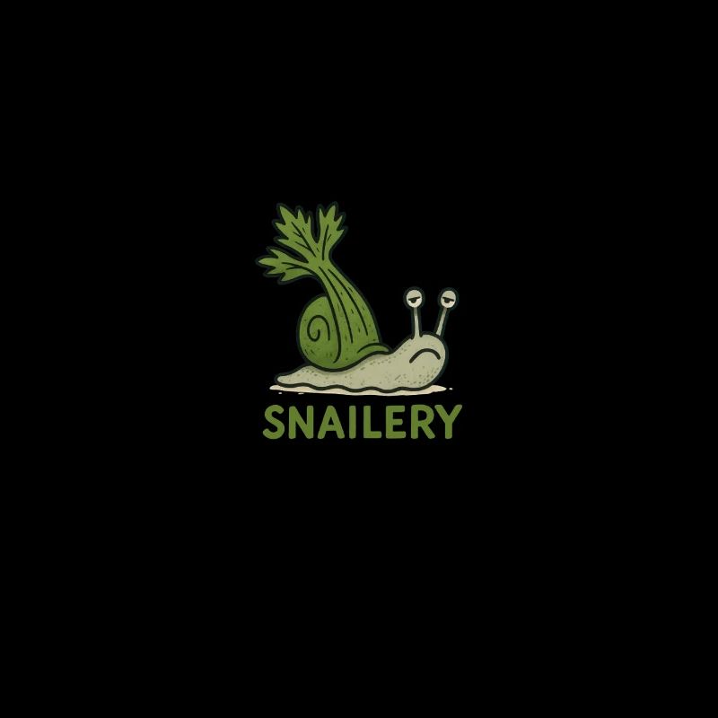 Celery Snail Illustration with Pun