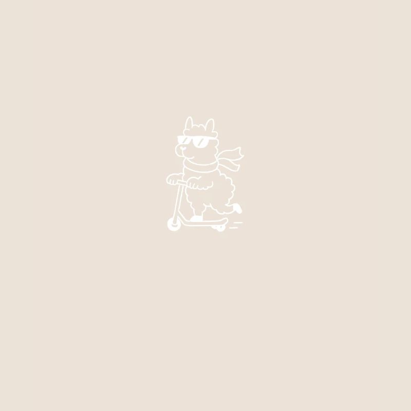 Urban llama design in minimalist comic style