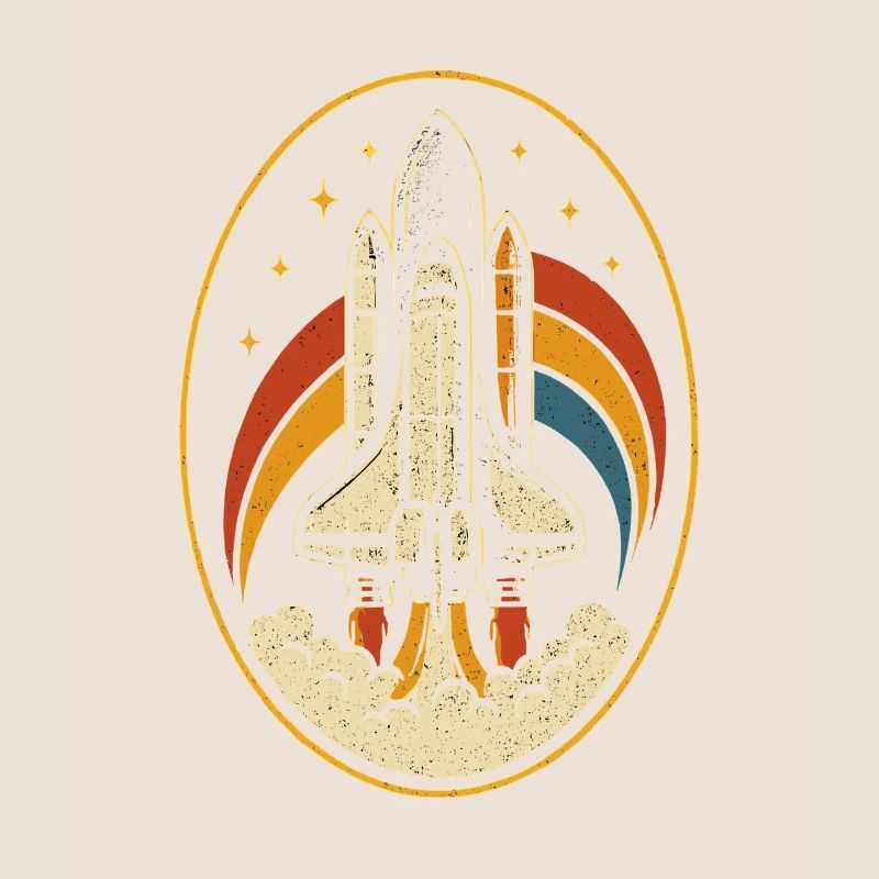Retro Space Shuttle – Rocket Launch Vintage