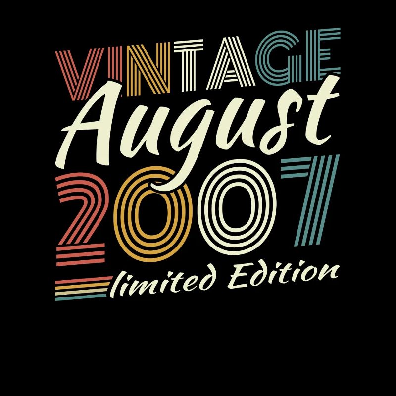 Août 2007 Rétro Vintage Cadeau d’anniversaire