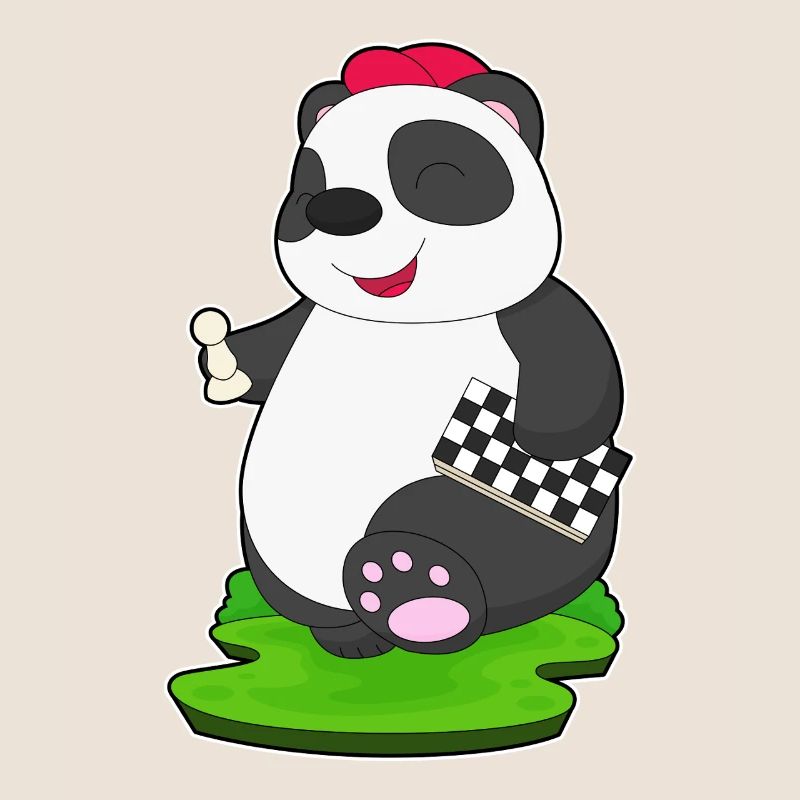 Panda Chess Piece Échiquier