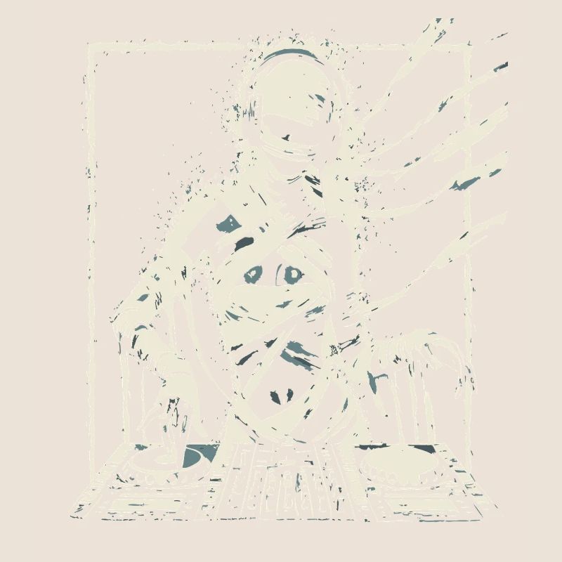 Futuristic DJ with Glitch Effects.