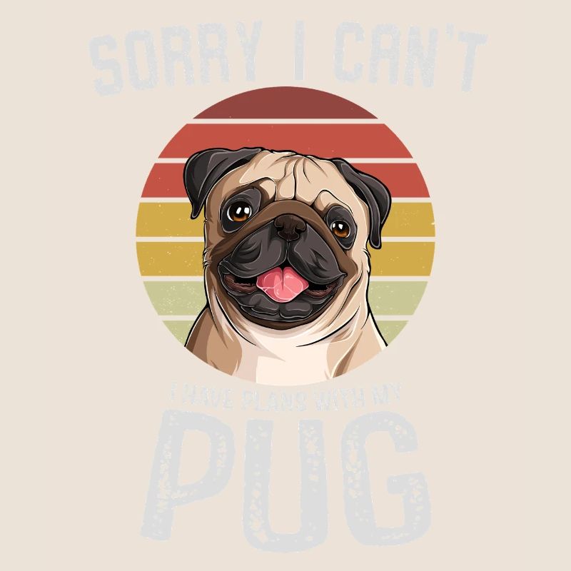 Humorous Pug with Text Design