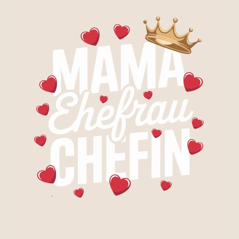  Mama Ehefrau Chefin Krone Herzen Spruch Muttertag