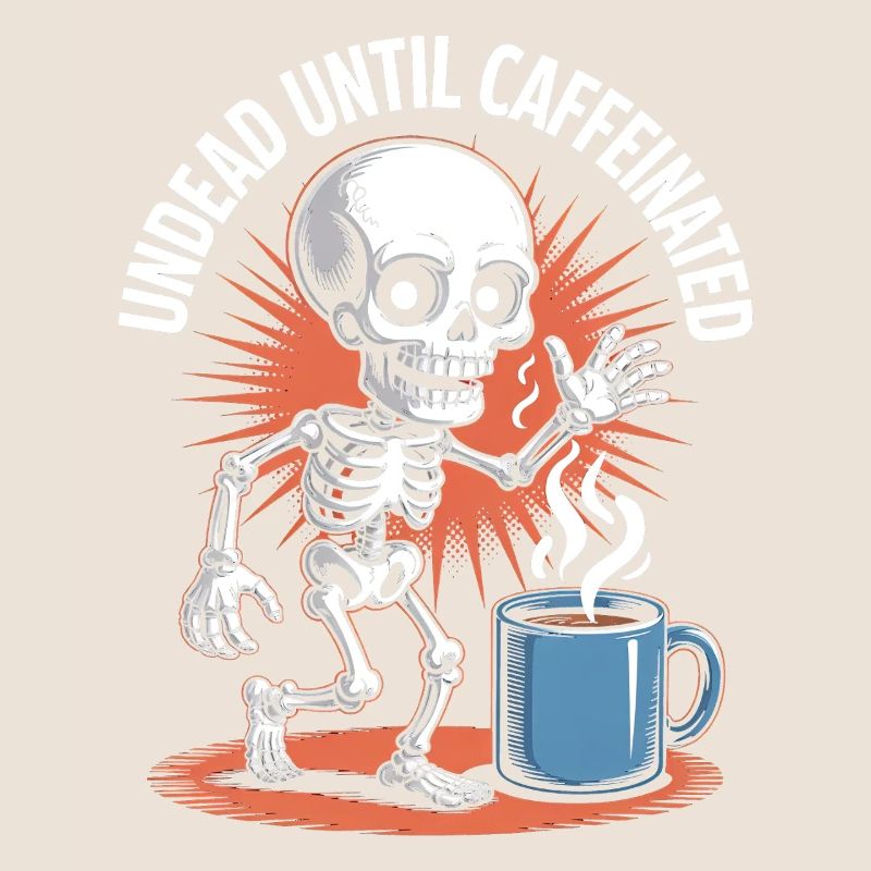 Undead Until Caffeinated Skeleton Coffee Run