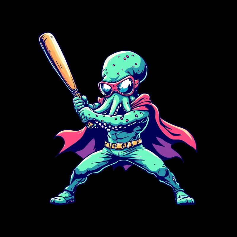 Baseball Octopus Superhero