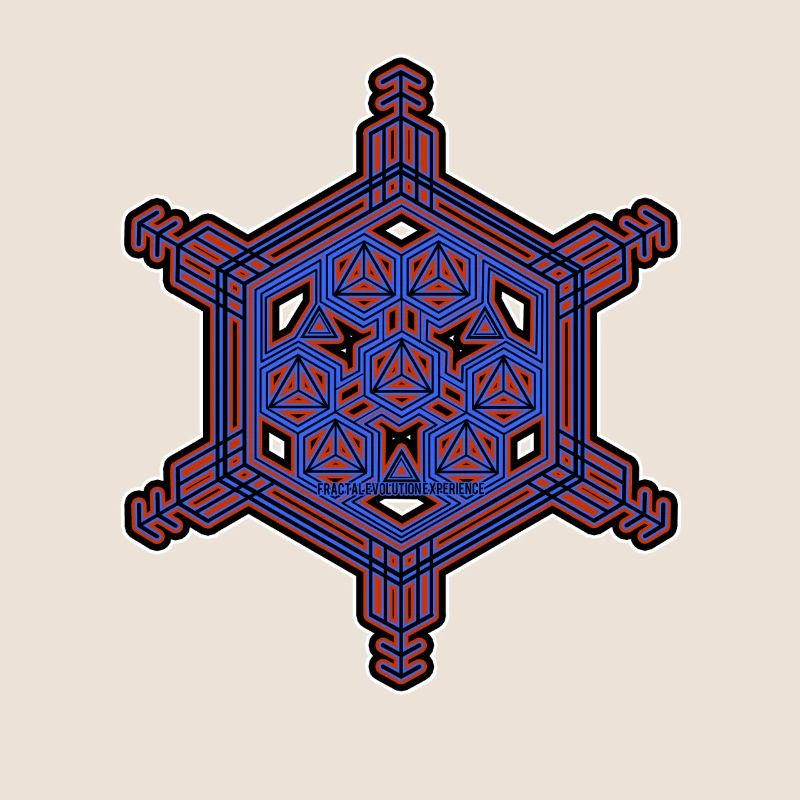 Expérience d’évolution fractale Motif hexagone étoile