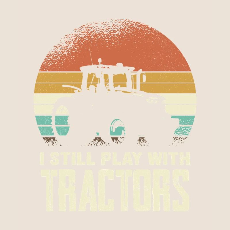 Retro Tractor Silhouette with Font
