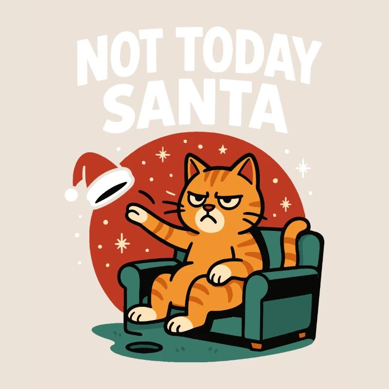 Drôle de chat pas aujourd’hui Père Noël Humour