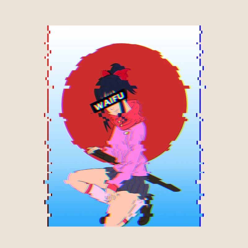 Glitch Samurai Waifu: Vaporwave-Ästhetik