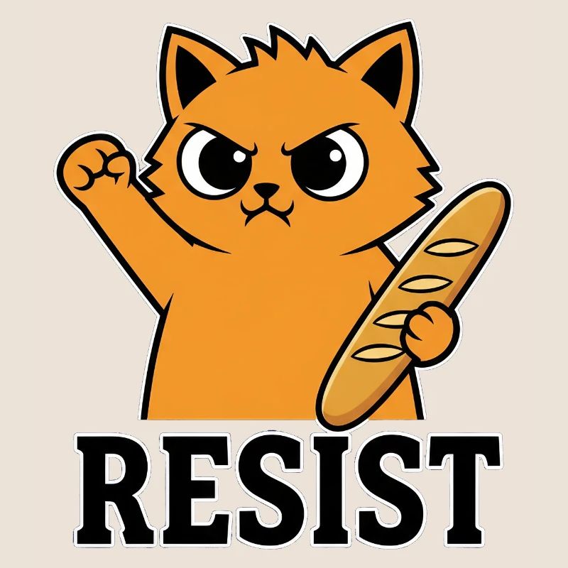 Résistez au chat avec une protestation drôle de baguette