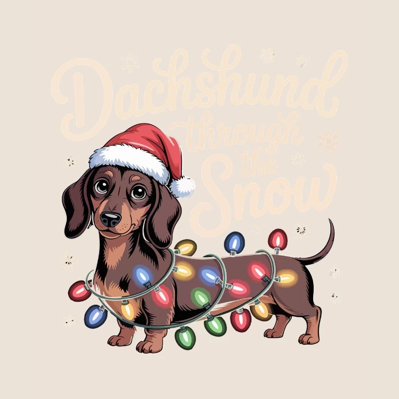 Weihnachtsdackel durch den Schnee