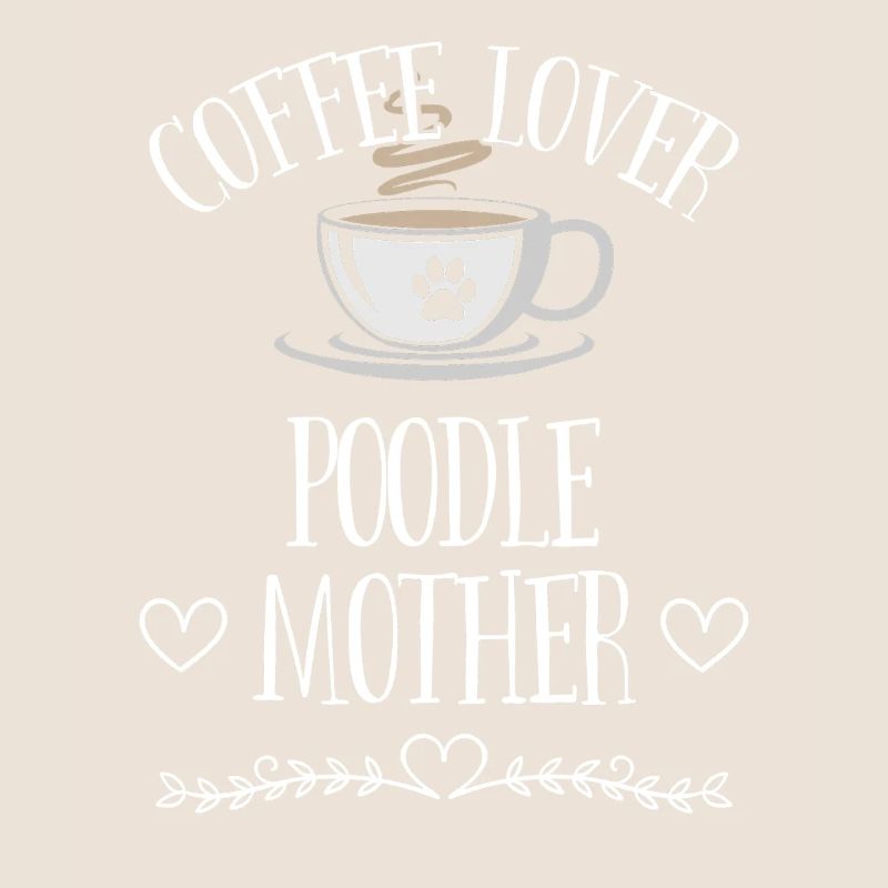 Mère caniche amoureuse du café