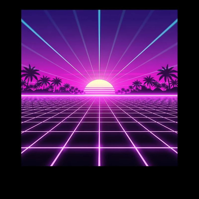 Sunset Neon Retrogrid back to 90s