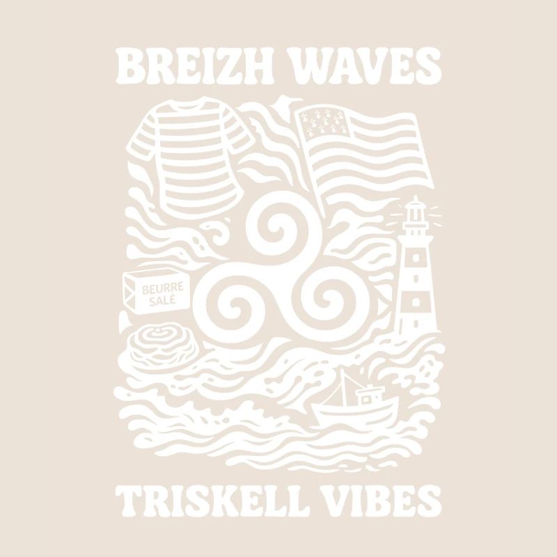 Bretagne Triskell Vagues Design Breton Marin