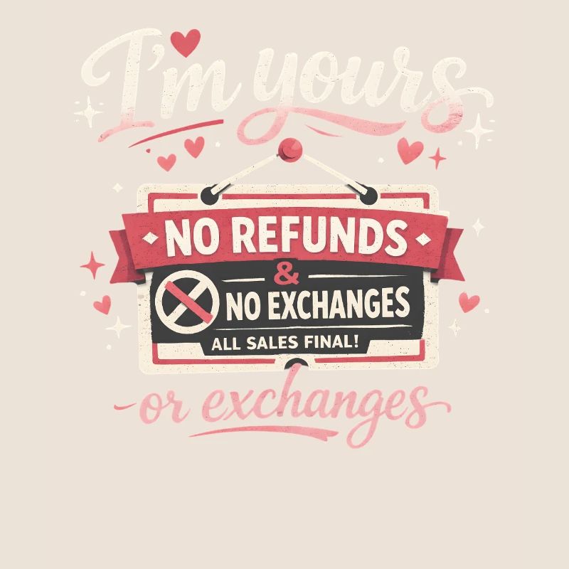 Je suis à toi Pas de remboursements Pas d’échanges Drôles de Saint-Valentin