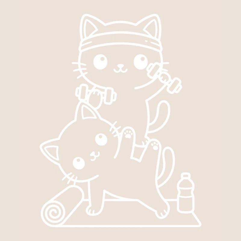 Kawaii Katzen beim Training