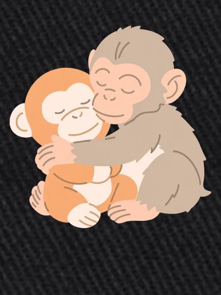 Hugging Monkeys Embrace