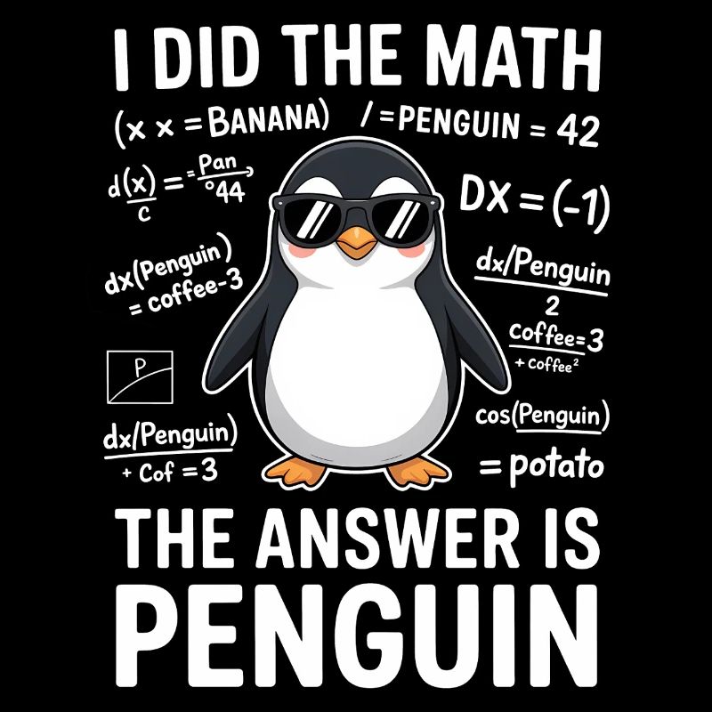 Mathe Sprüche Pinguin Lustiges Mathe Geschenk