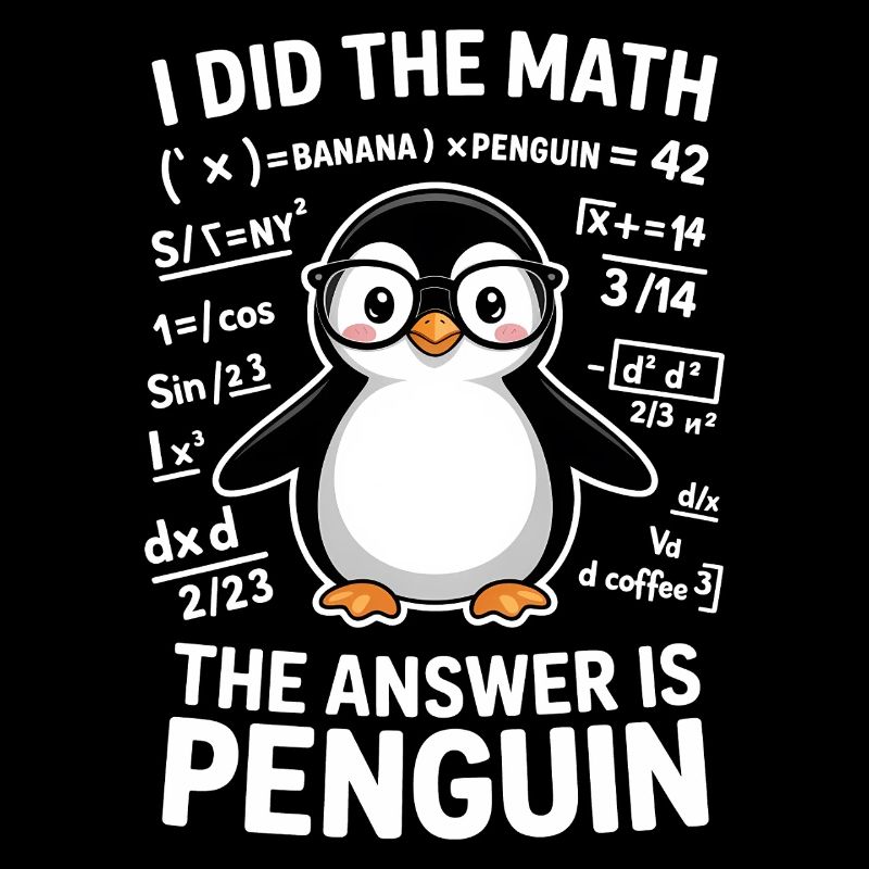 Mathe Sprüche Pinguin Lustiges Mathe Geschenk