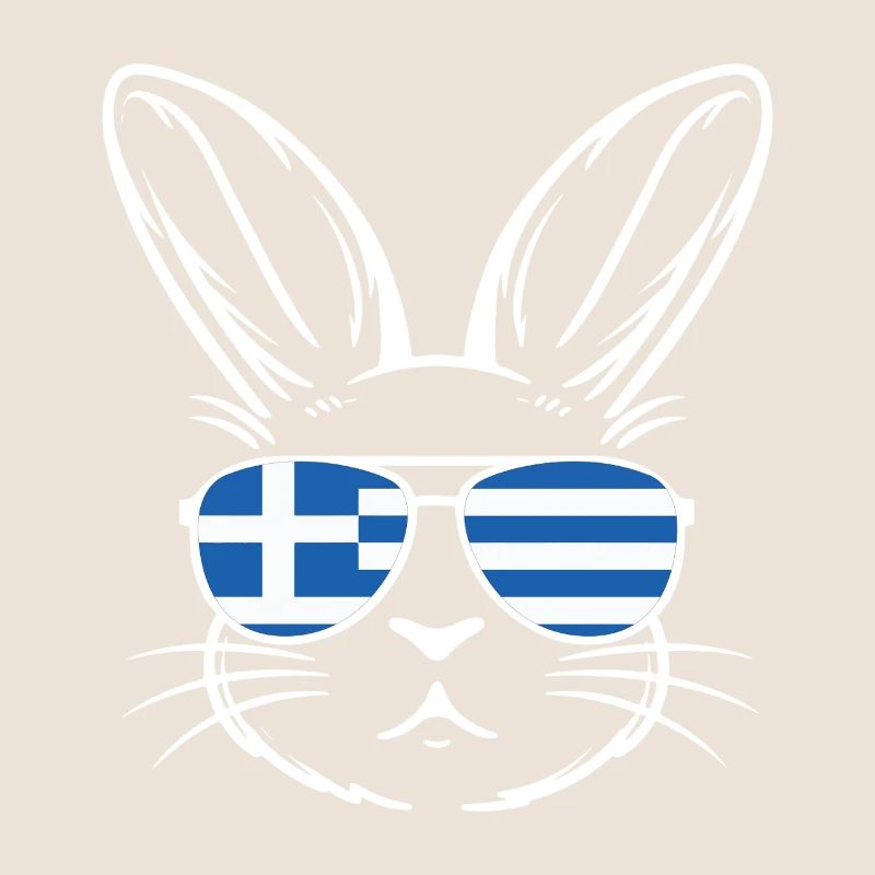 Greek Easter Greek Flag Easter Rabbit
