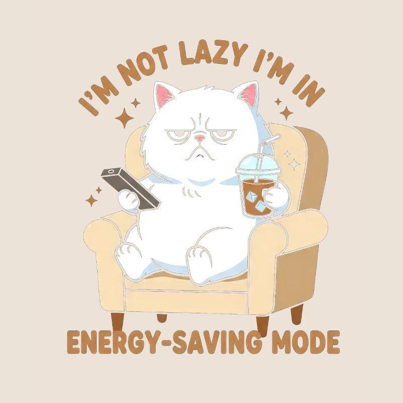 I'm Not Lazy—Power Saving Cat